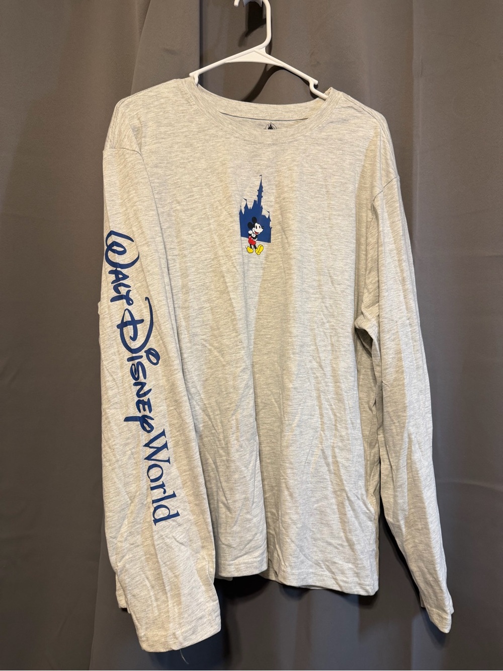 Disney Parks Grey Mickey Mouse Long Sleeve Size Large NWT